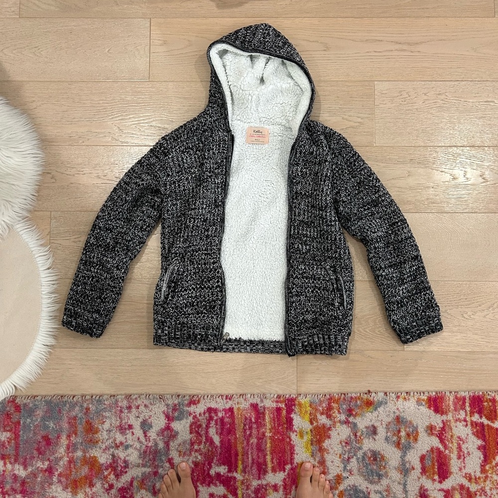 Black and White Cozy Hooded Sweatshirt